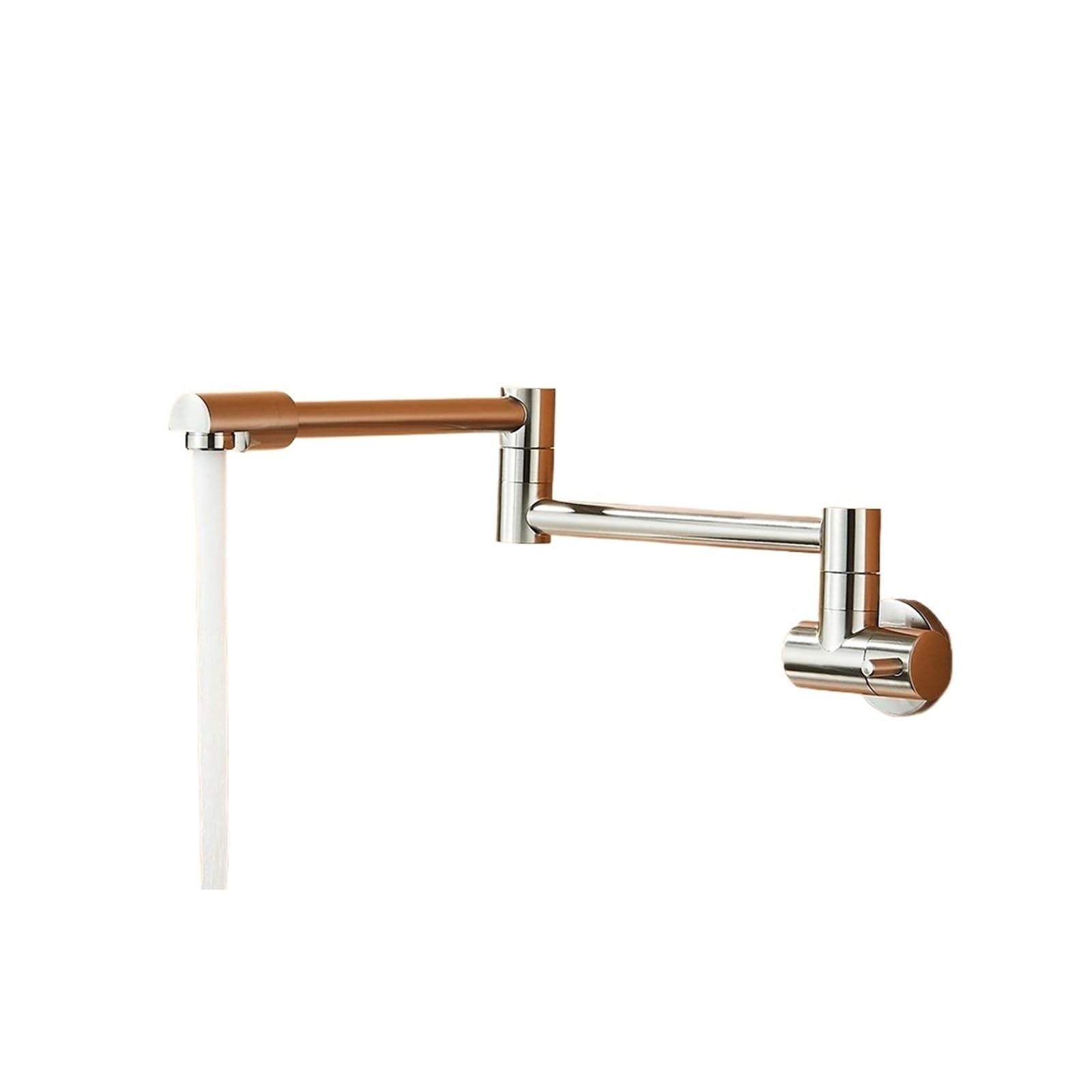ZQFHSX Kitchen Sink Cold Water Tap Faucet Wall Mounted Brass Basin Pot Filler for Most Scenarios(Chrome)