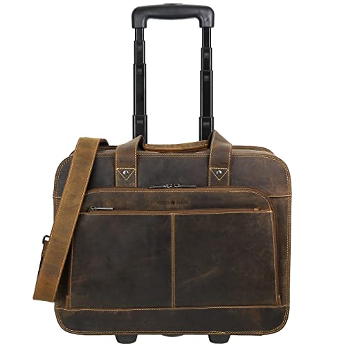 Trolley d'affaires Greenburry Vintage résistant à 2 roulettes avec compartiment PC
