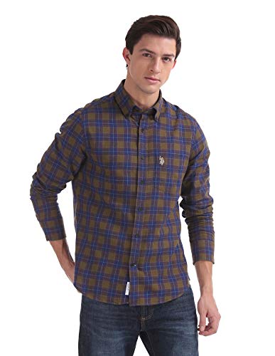 Image of U.S. POLO ASSN. Men's Checkered Regular fit Casual Shirt