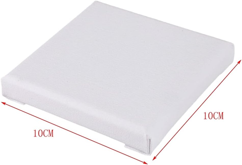 10Pcs/Set White Blank Art Boards Mini Stretched Artist Canvas Art Board Acrylic Oil Paint Wood+Cotton Artwork Painting 10 * 10cm