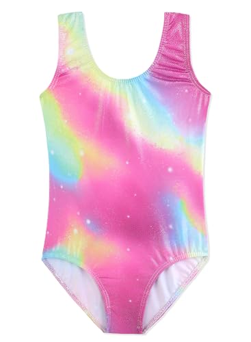 HOZIY Gymnastics Leotards for Girls Toddlers Kids Sleeveless Tumbling Outfits for Dance Print