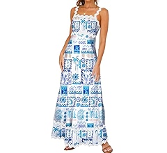 LunaJany Women's Casual Summer Sail Sleeveless Coastal Tile