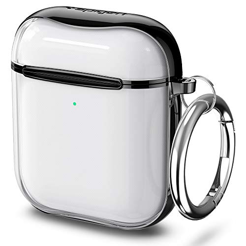 Spigen Ultra Hybrid Designed for Airpods Case Cover, Cute Airpods Case for Women, Clear Airpods Case with Keychain - Jet Black