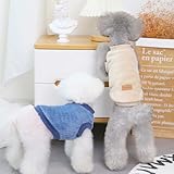 YAODHAOD Hundepullover, Hundekleidung, Plüsch, weich, dick, warm, für Winter, Hunde, Katzen, Aprikose (blau, S)