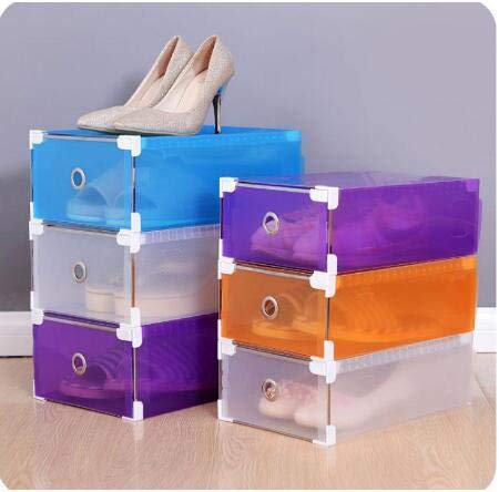 100PCS LOT Multifunction Plastic Shoe Box Colorful Rectangle Storage Drawers Household DIY Organizer Storage Shoes Boxes Case -