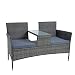 ESTEXO Polyrattan Gartenbank Bank Sitzbank 2-Sitzer Sitzgruppe Rattan Sitzgarnitur Gartenmöbel Set Gartenset Balkonmöbel Gartentisch Gartenstuhl Balkontisch Balkonstuhl (Anthrazit-Grau)