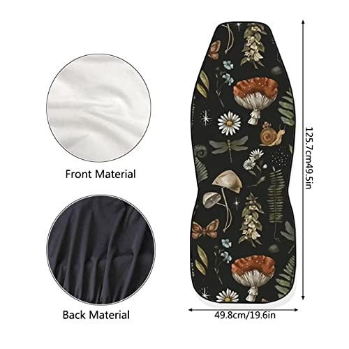 Drydeepin Cottagecore Wild Forest Mushroom Snail Butterfly Daisy Print Car Accessories Car Seat Cover Front Seats Only 2 Pack Auto Cushion Protector Universal Fit Most Truck Suv Vans Interior Decor #TOP6