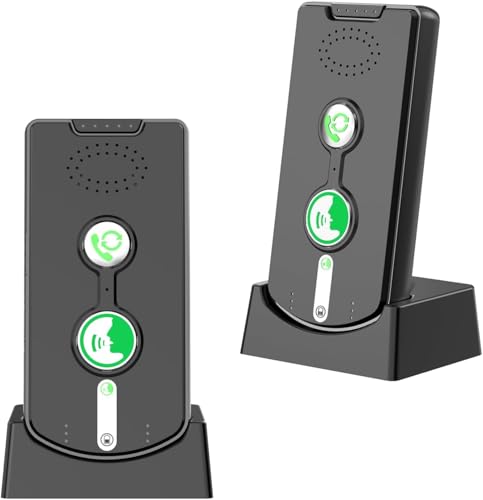 Vexorium Interphone sans Fil 2 Pièces, 500m Système D'interphone Longue Portée à 2 Voies, Interphone Interieur, Intercom pour Maison Bureau, Maison(Noir)