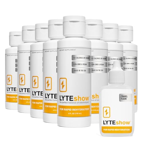 LyteLine Sugar-Free Electrolyte Supplement for Hydration - Immune Support - Pack of 8 320 Servings - Keto Friendly - Zinc Magnesium for Rapid Rehydration Workout Muscle Recovery Energy - Vegan