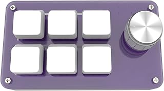 Hundnsney Vklopdsh 6 +1 Knob Custom Keypad 6 Macro Programming Custom One-Handed OSU Game Mini Mechanical Keyboard Purple