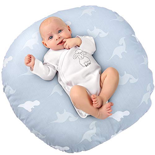 OMORC Newborn Lounger with Removable Slipcover, 100% Pure Cotton Baby Lounger Pillow, Super