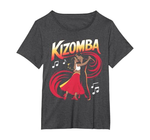 Kizomba Dancing Dancer Bachata Angola Dance Urban Kiz T-Shirt, Women's Plus, Dark Heather Grey, 1X