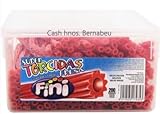 Fini Réglisse Torcidas à la Fraise, Bonbons en Spirale, Boîte de 200 Unités, 80g
