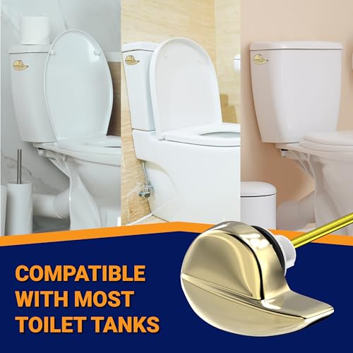 Image of Toilet Handle Replacement (Brass Polished, Side Mount)