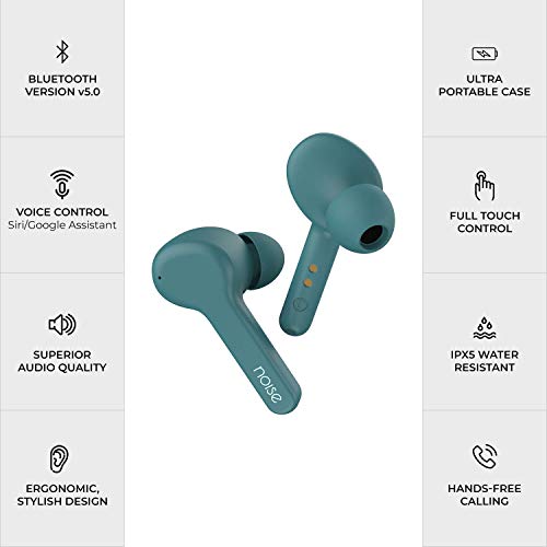 Image of Noise Shots X Buds Truly Wireless in Ear Headphones Bluetooth 5.0,SmartTouch Control (Steal Green)