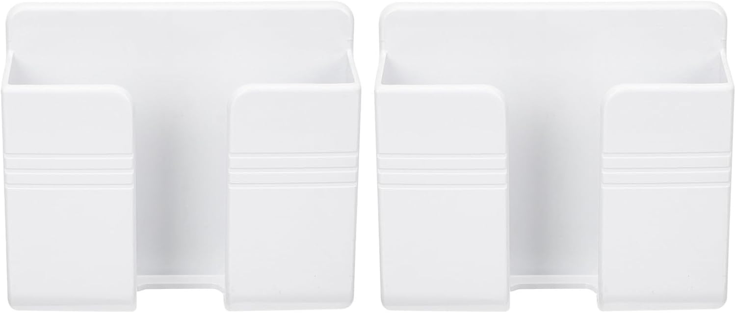 Ipetboom 2 Pcs Wall Mount Phone Holders with Strong and Stable Abs Material, Self-Adhesive Design and Slot for Charging, for Living Room and Home Use with Remote Control and Mobile Phone