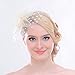 Fascinators Sinamay Hats for Women for Tea Party Kentucky Derby Wedding Cocktail Mesh Feathers Hair Clip Ivory