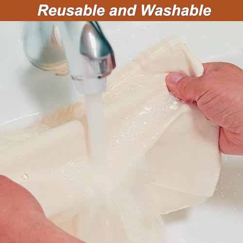 Image of 4 Pcs 12 inchx12 inch Nut Milk Bag with SGS Tested 100% Nature Unbleached Cotton, Premium Cheesecloth Bags for Straining, Reusable Nut Bag Strainer for Making Almond & Nut Milks, Cold Brew, Yogurt, Juicing