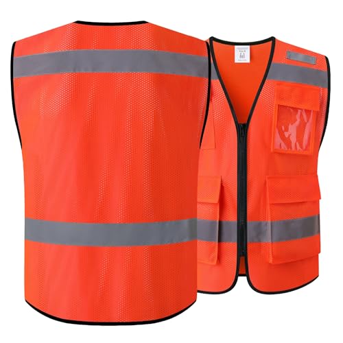 Image of Safety Vest for Men Women Hi Vis Vest with Pockets Mesh High Visibility Vests Meets ANSI /ISEA Standards