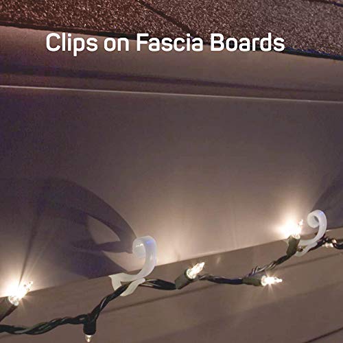 Holiday Light Clips [Set of 25] Deck light Clips Fascia Boards Clips
