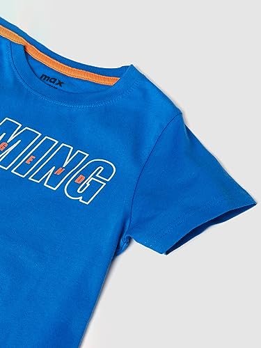 Image of Max Boy's Typographic Printed Knit Regular Fit T-Shirt