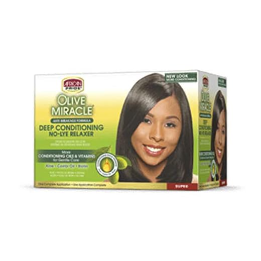 African Pride Olive Miracle Deep Conditioning No-lye Relaxer Kit, Super, 1count