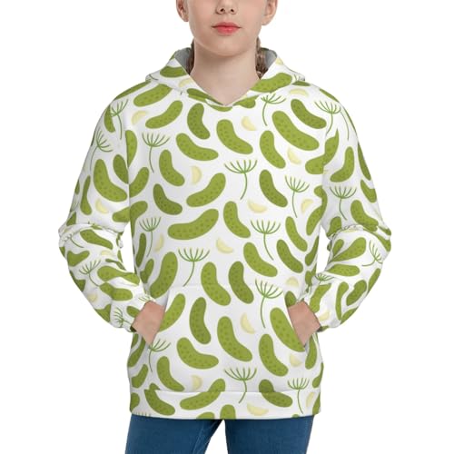 Pickled Cucumbers Kids Pullover Hoodies Boys Sweatshirts Girls Athletic Clothes with Pocket
