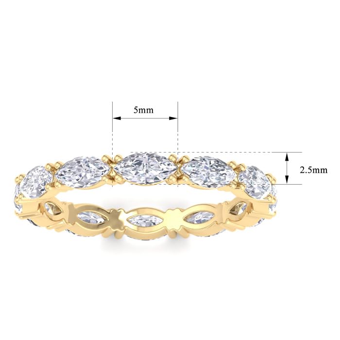 Elegant Marquise Cut Moissanite Full Eternity Wedding Band - Timeless Beauty for Your Special Day4