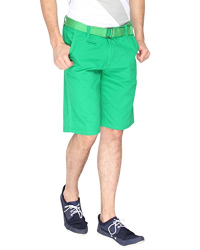 Image of Campus Sutra Solid Men's Chino Shorts-Green