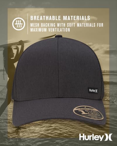 Image of Hurley Men's Caps - H2O-Dri League Baseball Caps for Men with Snapback Closure - Classic Mens Trucker Hats (S-XL)