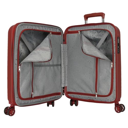 Miniatura 6 de MOVOM, Maleta de cabina, Rígida ABS, Cierre TSA, 38 L, 3,2 Kg, 4 Ruedas dobles Extensible Equipaje de Mano, Rojo, 55 cm