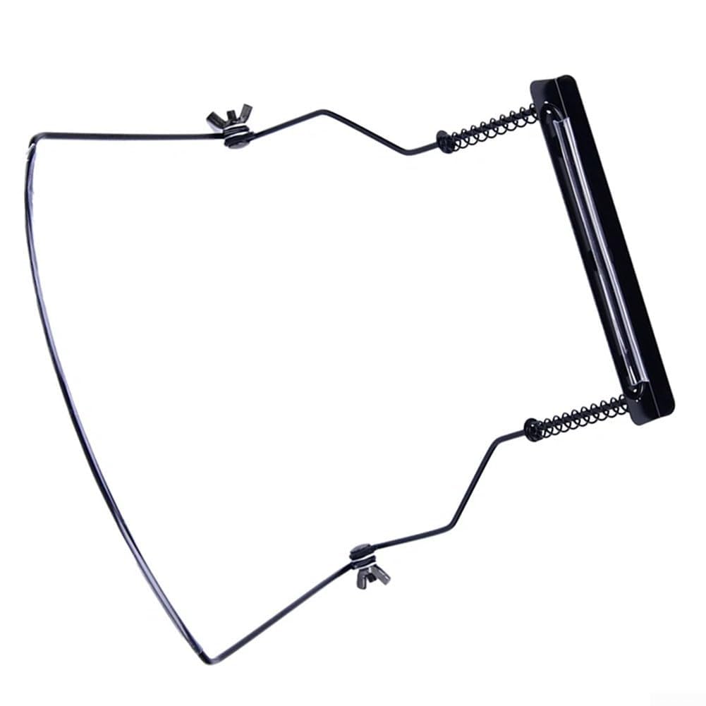 Soporte de cuello de armónica ajustable de 10 agujeros con cómodo mango de goma (negro)