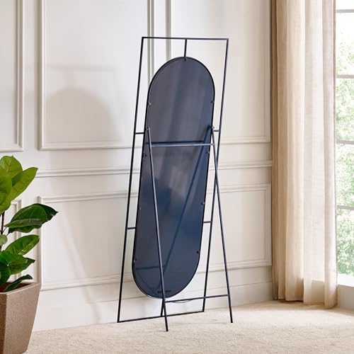 Image of Home Centre | Saga Metal Standing Mirror | Full Length Dresser Mirror | Black | 1 Year Warranty