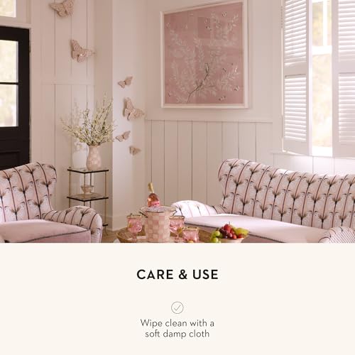 Image of MACKENZIE-CHILDS Butterfly Wall Decor Set, Pink-and-White Rosy Check