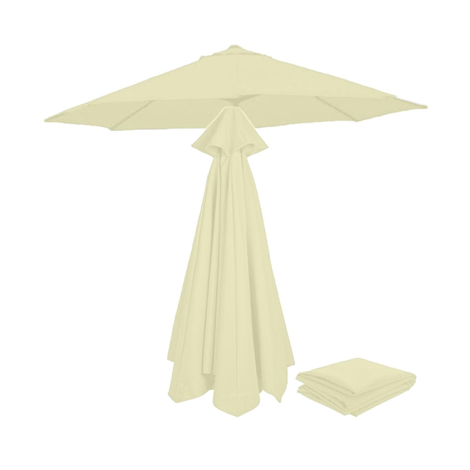 Outdoor Parasol Umbrella Replacement Cover 8.9ft Replacement Umbrella Canopy, Garden Parasol Fabric Cover 2.7m/8 Ribs 3.0m patio umbrella Replacement Cloth UV 30+Protection (Color : White, Size : 2.