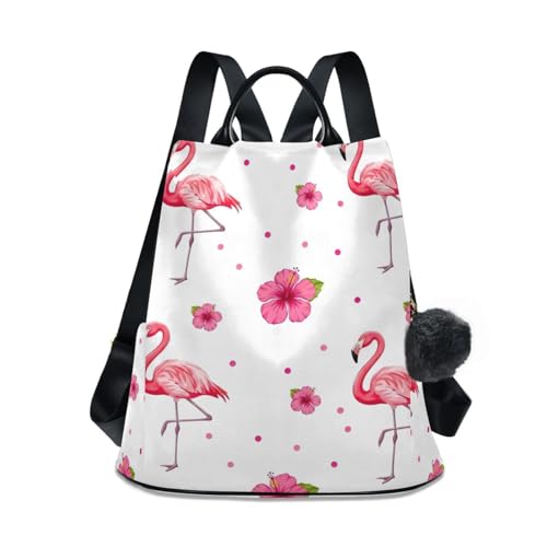 Sac à dos antivol femme léger imprimé flamants roses tendance urbaine
