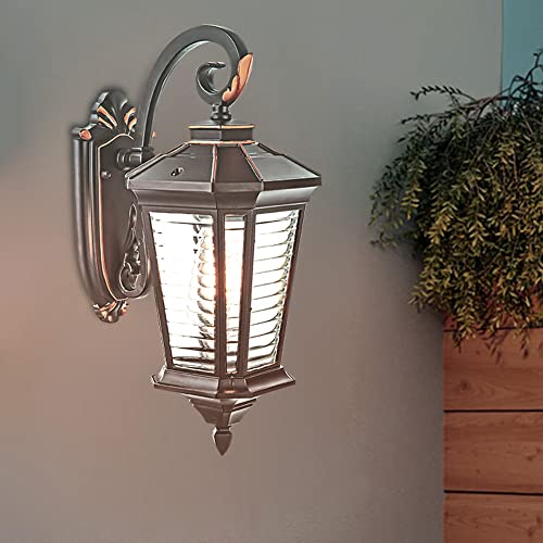 Lanterne extérieure rétro étanche et applique de garage en verre transparent - 2
