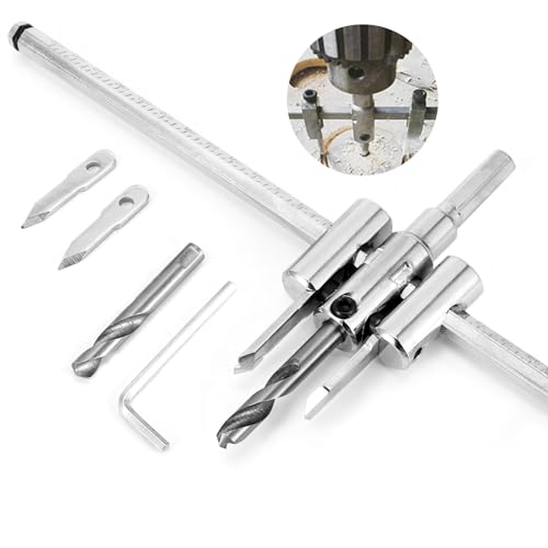 Circle Hole Cutter Saw Kit, Adjustable 30-300 MM Circle Hole Cutter Hole Saw Alloy Steel Universal Drill Bit DIY Tools for Woodworking Plastic Plasterboard