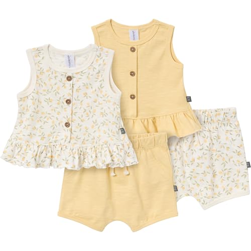 Image of Modern Moments by Gerber baby-girls 4-pack Peplum Top & Short Set