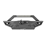 Le pare-chocs tout-terrain pleine largeur de Rough Country comprend également un ensemble de manilles à anneau en D pour un point de récupération pratique, ainsi qu'une plaque de treuil vous permettant d'installer n'importe quel treuil de taille standard. Une plaque de protection de protection assure une protection imbattable dans les environnements hors route. Si vous recherchez l'un des meilleurs pare-chocs Jeep disponibles, ne cherchez pas plus loin ! Spécifications : 