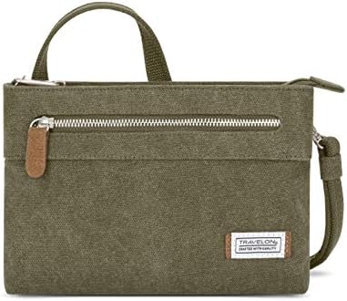 Travelon Anti-Theft Heritage Cross Body Bag, Sage, 10.5 x 7 x 2