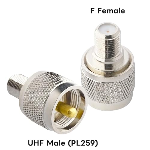 Adaptador PL259 UHF a F hembra coaxial pack 2 miniatura 2