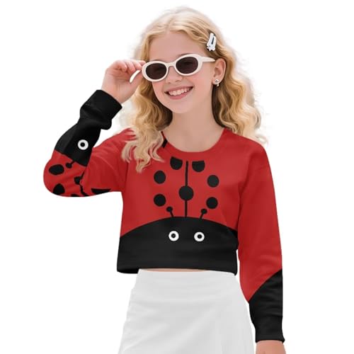 Kids Crop Tops Girls Long Sleeve Shirts Crewneck Sweatshirts Fall Fashion Shirts
