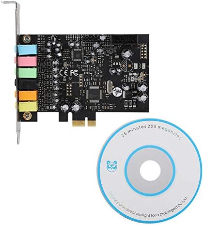 ASHATA Internal Sound Card,1 pcs PCI-E 7.1 HiFi High Fidelity 8 Track Internal Surround PCI Sound Card Compatible with 2.1/5.1 Stereo Surround Sound System Equipment,Black
