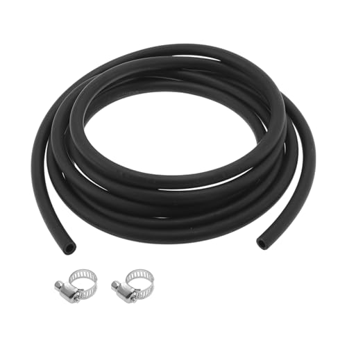 VekAuto 1 Jeu Tuyaux Huile Lubrifiante 6x10mm Tuyau Eau Caoutchouc Nitrile 2 Pcs Collier Extérieur Noir