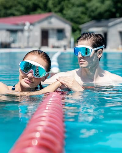 Image of Seasprint Swim Goggles,Wide Angle Anti-fog and UV Leak Proof Goggles,Fashion Swim Glasses for Men Women