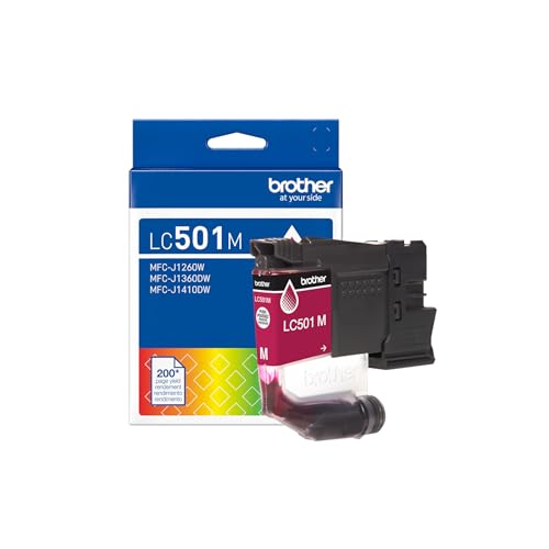 Image of Brother Genuine LC501M Standard Yield Magenta Ink Cartridge (for use with Work Smart 1260W, 1360DW, and 1410DW Printers)