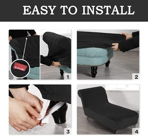 Miniatura 7 de GAMUKAI Funda de terciopelo de lujo para diván, alta elasticidad, lavable a máquina, para tumbonas sin brazos, funda para diván interior para sala