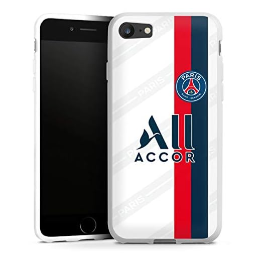 DeinDesign Coque en Silicone Compatible avec Apple iPhone Se (2020) Étui Silicone Coque Souple Paris Saint-Germain Maillot PSG