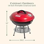 Cuisinart Outdoor Portable Charcoal Grill, 14", Red (CCG-190RBC)